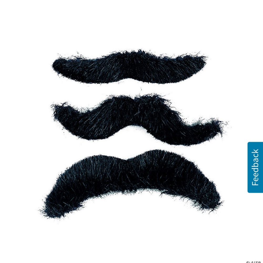 Black Faux Mustache Set of 12 - 3 packs